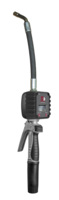 Electronic hose end meter for oil, 45° flexible outlet with automatic non-drip nozzle