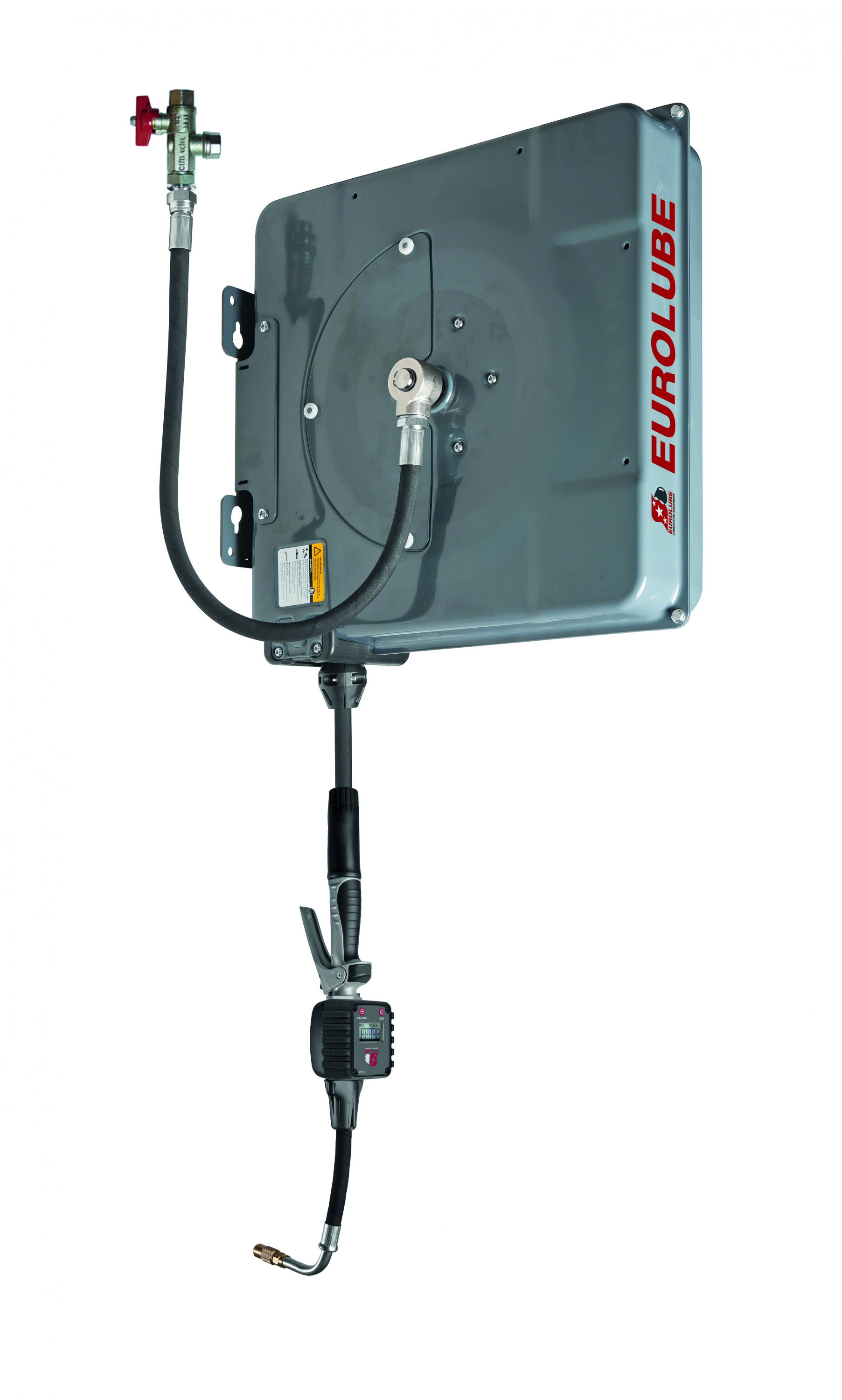 CC15 Hose reel kit oil - 15mx1/2 with digital meter - Eurolube Equipment